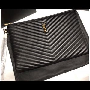 YSL Large Clutch Zip Bag